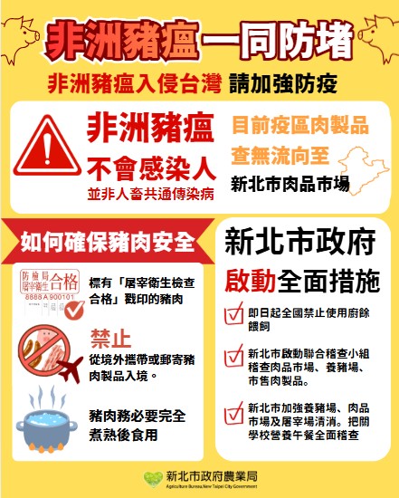 新北市政府農業局非洲豬瘟宣導海報