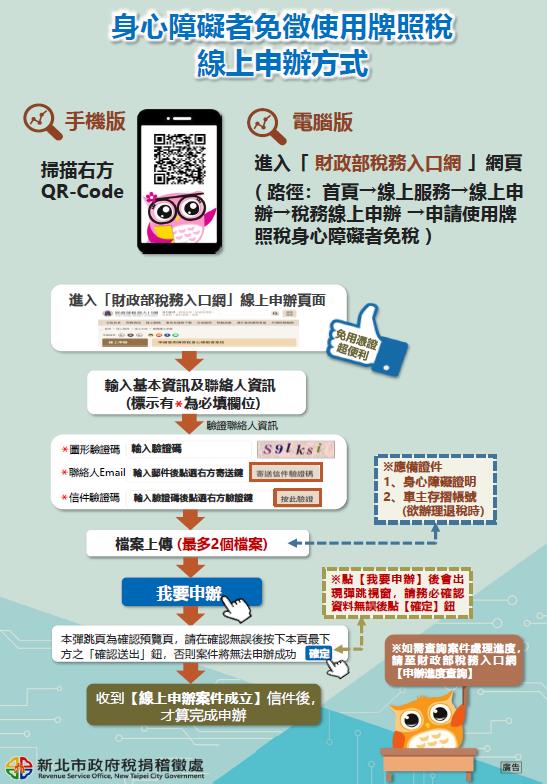 身心障礙者免徵使用牌照稅-線上申辦方式
